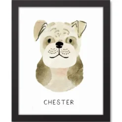 Wall Quotes & Signs-Kirkland's Home Personalized Bulldog Canvas Wall Plaque Tan/White