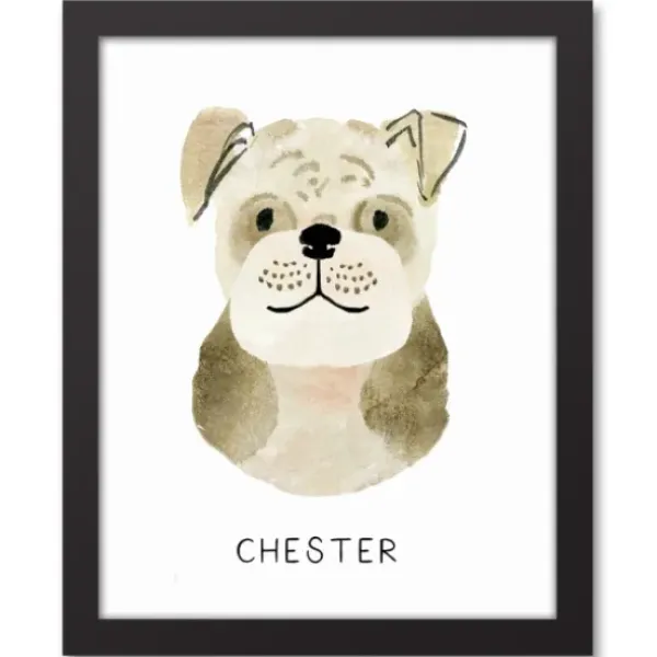 Wall Quotes & Signs-Kirkland's Home Personalized Bulldog Canvas Wall Plaque Tan/White