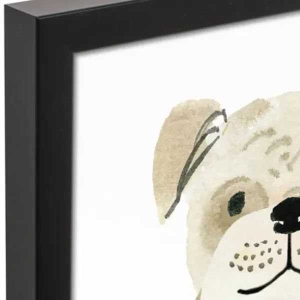 Wall Quotes & Signs-Kirkland's Home Personalized Bulldog Canvas Wall Plaque Tan/White