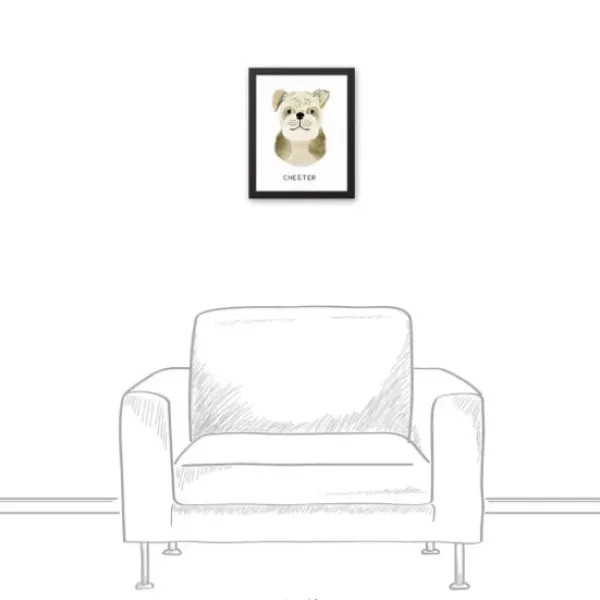 Wall Quotes & Signs-Kirkland's Home Personalized Bulldog Canvas Wall Plaque Tan/White
