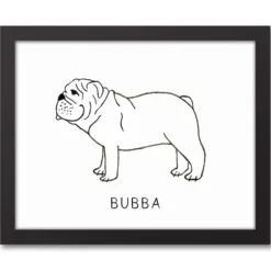 Wall Quotes & Signs-Kirkland's Home Personalized Bulldog Framed Wall Plaque White/Black