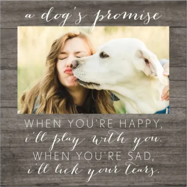 Wall Quotes & Signs-Kirkland's Home Personalized Dog'S Promise Canvas Wall Plaque Brown/White