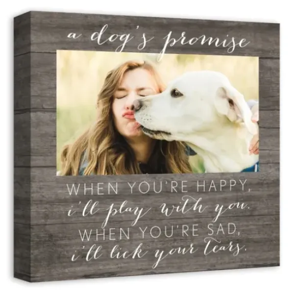 Wall Quotes & Signs-Kirkland's Home Personalized Dog'S Promise Canvas Wall Plaque Brown/White
