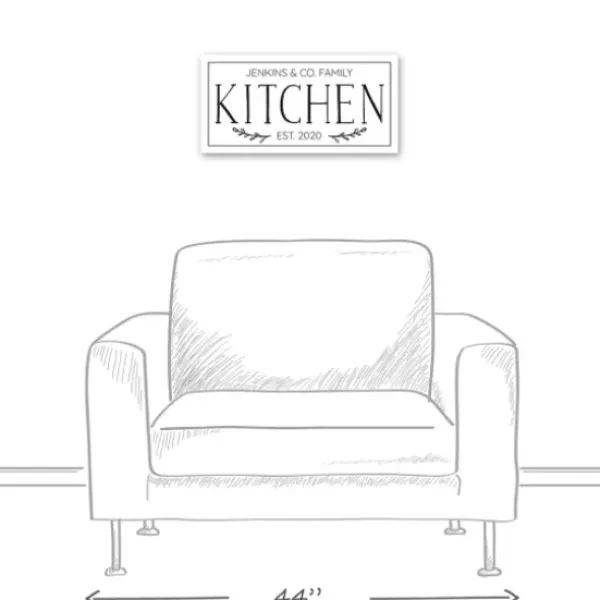 Wall Quotes & Signs-Kirkland's Home Personalized Family Kitchen Co. Canvas Wall Plaque Black/White
