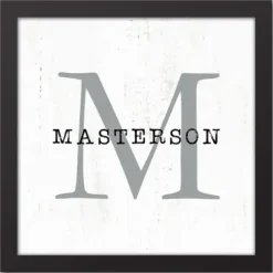 Monogram Wall Decor-Kirkland's Home Personalized Framed Monogram Canvas Wall Plaque White/Black