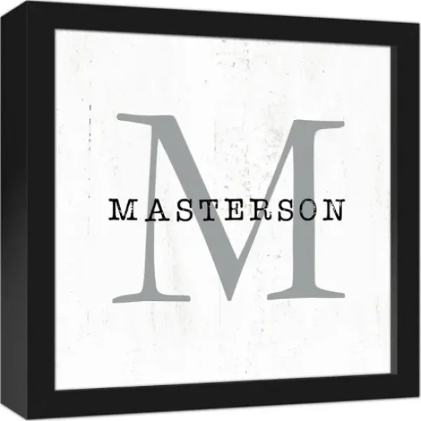Monogram Wall Decor-Kirkland's Home Personalized Framed Monogram Canvas Wall Plaque White/Black