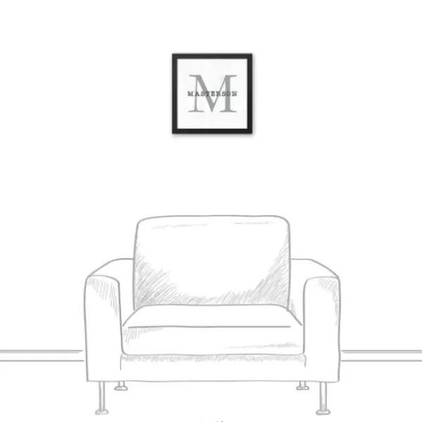Monogram Wall Decor-Kirkland's Home Personalized Framed Monogram Canvas Wall Plaque White/Black