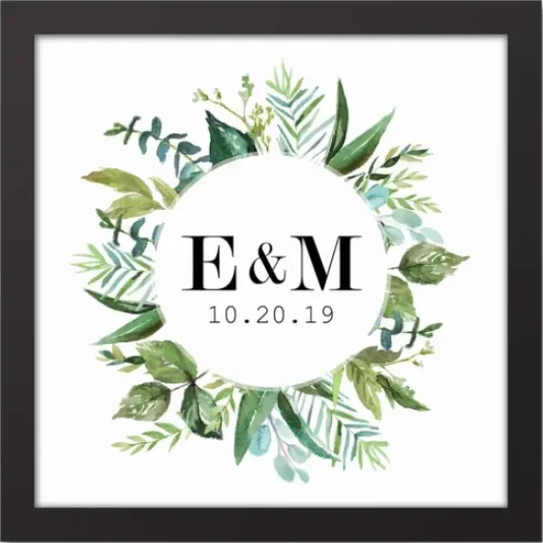 Wall Quotes & Signs-Kirkland's Home Personalized Framed Monogram Leaves Wall Plaque White/Green