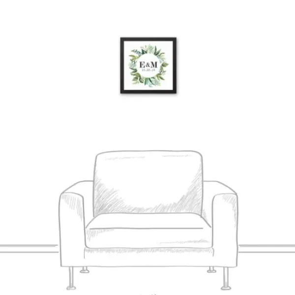 Wall Quotes & Signs-Kirkland's Home Personalized Framed Monogram Leaves Wall Plaque White/Green