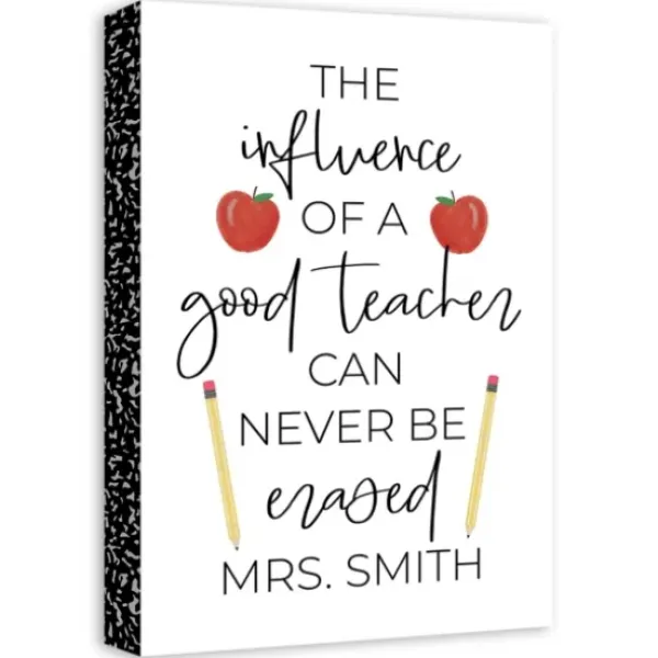 Wall Quotes & Signs-Kirkland's Home Personalized Good Teacher Canvas Wall Plaque White/Multi