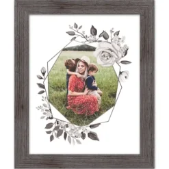 Wall Plaques-Kirkland's Home Personalized Gray Floral Framed Wall Plaque White/Gray