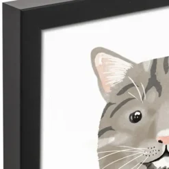Wall Quotes & Signs-Kirkland's Home Personalized Gray Tabby Cat Canvas Wall Plaque Gray/White