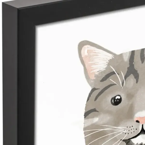 Wall Quotes & Signs-Kirkland's Home Personalized Gray Tabby Cat Canvas Wall Plaque Gray/White