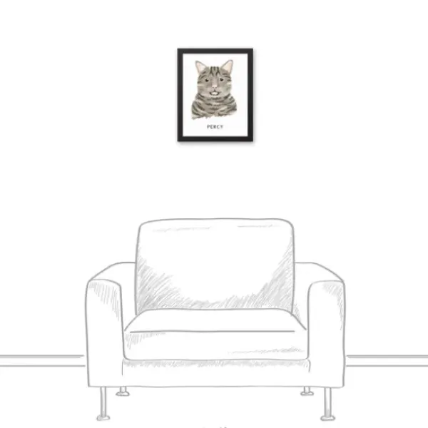 Wall Quotes & Signs-Kirkland's Home Personalized Gray Tabby Cat Canvas Wall Plaque Gray/White