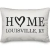 Pillows-Kirkland's Home Personalized Home Heart Location Pillow White/Black