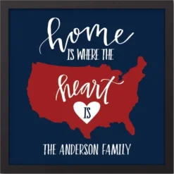Wall Quotes & Signs-Kirkland's Home Personalized Home Is Where The Heart Is Canvas Blue