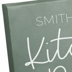 Wall Quotes & Signs-Kirkland's Home Personalized Kitchen Rules Canvas Wall Plaque White/Green