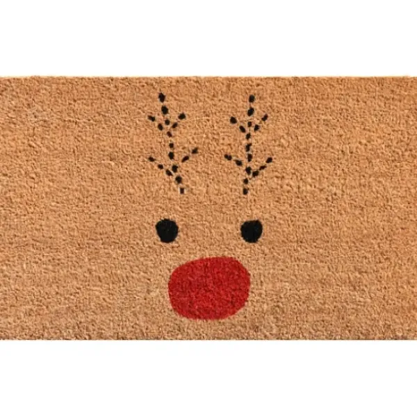 Doormats-Kirkland's Home Personalized Leaf Wreath Coir Doormat Tan/Black/Green