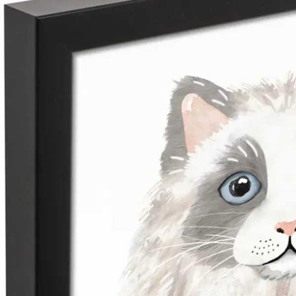Wall Quotes & Signs-Kirkland's Home Personalized Long Hair Gray Cat Canvas Wall Plaque Gray/White