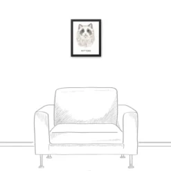 Wall Quotes & Signs-Kirkland's Home Personalized Long Hair Gray Cat Canvas Wall Plaque Gray/White