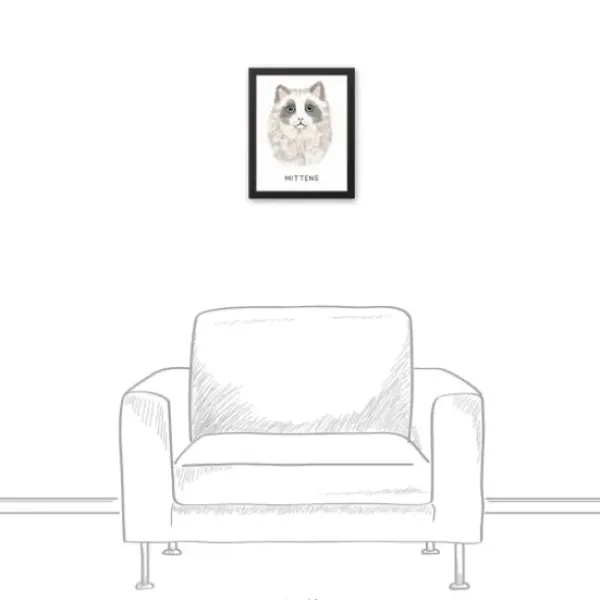 Wall Quotes & Signs-Kirkland's Home Personalized Long Hair Gray Cat Canvas Wall Plaque Gray/White