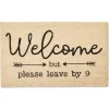 Doormats-Kirkland's Home Personalized Monogram Black Stripes Doormat Brown/Black