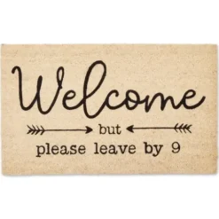 Doormats-Kirkland's Home Personalized Monogram Black Stripes Doormat Brown/Black