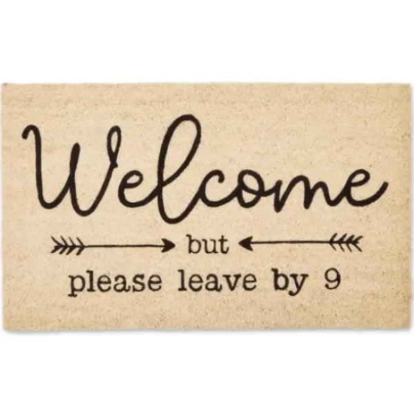 Doormats-Kirkland's Home Personalized Monogram Black Stripes Doormat Brown/Black