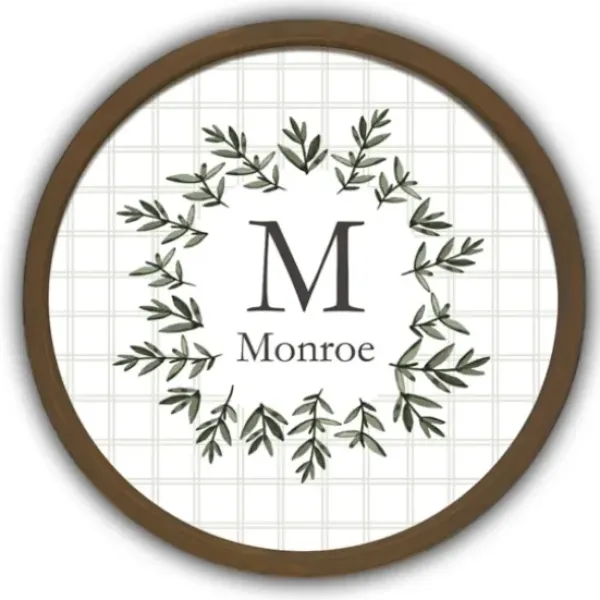 Monogram Wall Decor-Kirkland's Home Personalized Monogram Leafy Frame Plaque Brown