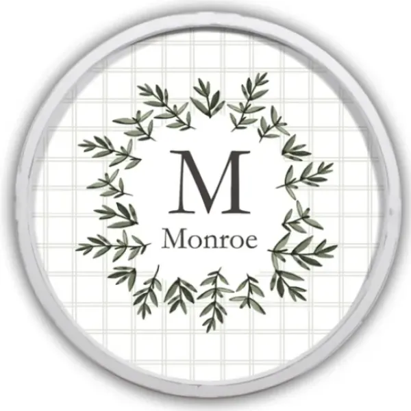 Monogram Wall Decor-Kirkland's Home Personalized Monogram Leafy Frame Plaque White