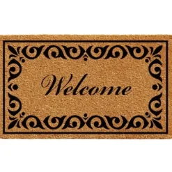 Doormats-Kirkland's Home Personalized Monogram Spring Flowers Coir Doormat Brown/Multi