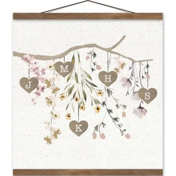 Wall Quotes & Signs-Kirkland's Home Personalized Monogram Tree Branch Teakwood Print Ivory/Brown