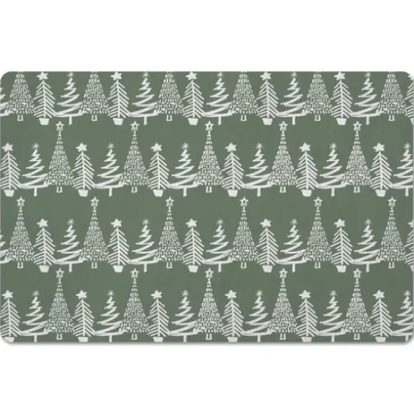 Kitchen & Floor Mats-Kirkland's Home Personalized Plaid Santa Stop Here Kitchen Mat Red/White