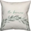 Pillows-Kirkland's Home Personalized Seafoam Wreath Pillow Green/White
