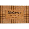 Doormats-Kirkland's Home Personalized Striped Monogram Coir Doormat Tan/Black