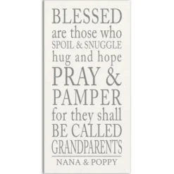 Wall Quotes & Signs-Kirkland's Home Personalized Those Grandparents Canvas Wall Plaque White/Gray