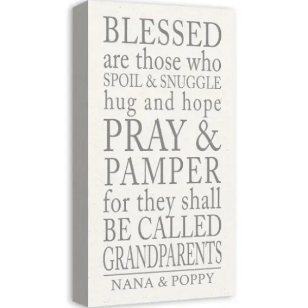 Wall Quotes & Signs-Kirkland's Home Personalized Those Grandparents Canvas Wall Plaque White/Gray