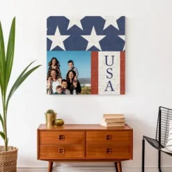 Wall Quotes & Signs-Kirkland's Home Personalized Usa Flag Canvas Art Print White/Red/Blue