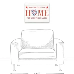 Wall Quotes & Signs-Kirkland's Home Personalized Welcome To Our Home Canvas Art Print White/Red