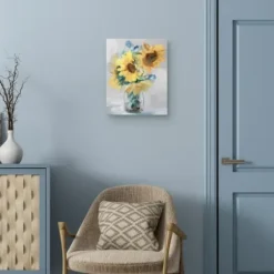 Canvas Art-Kirkland's Home Petite Fleurs Sunflower Ii Canvas Art Print, 16X20 Yellow/Blue