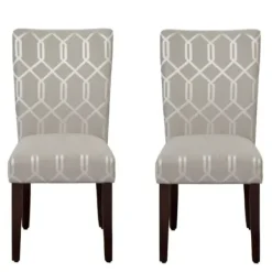 Dining Chairs-Kirkland's Home Pewter Lattice Parsons Chairs, Set Of 2 Gray