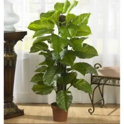 Trees & Topiaries-Kirkland's Home Philodendron In Terra Cotta Planter, 4 Ft.