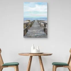 Canvas Art-Kirkland's Home Pier Pressure Canvas Art Print Blue/White