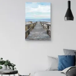 Canvas Art-Kirkland's Home Pier Pressure Canvas Art Print Blue/White