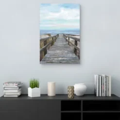 Canvas Art-Kirkland's Home Pier Pressure Canvas Art Print Blue/White