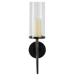 Sconces-Kirkland's Home Pierre Polished Stem Sconce Black