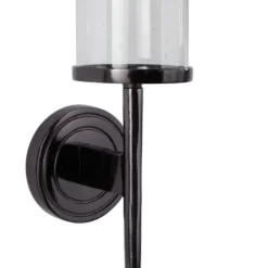 Sconces-Kirkland's Home Pierre Polished Stem Sconce Black