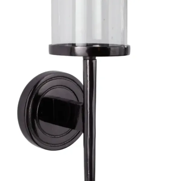 Sconces-Kirkland's Home Pierre Polished Stem Sconce Black