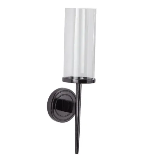 Sconces-Kirkland's Home Pierre Polished Stem Sconce Black
