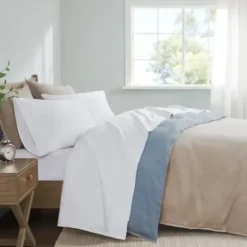 Bed Sheets-Kirkland's Home Pima Cotton Sateen 4-Pc. King Sheet Set White